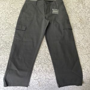 Eddie Bauer size 4.  Dark gray cropped cargo pants.  Never worn.